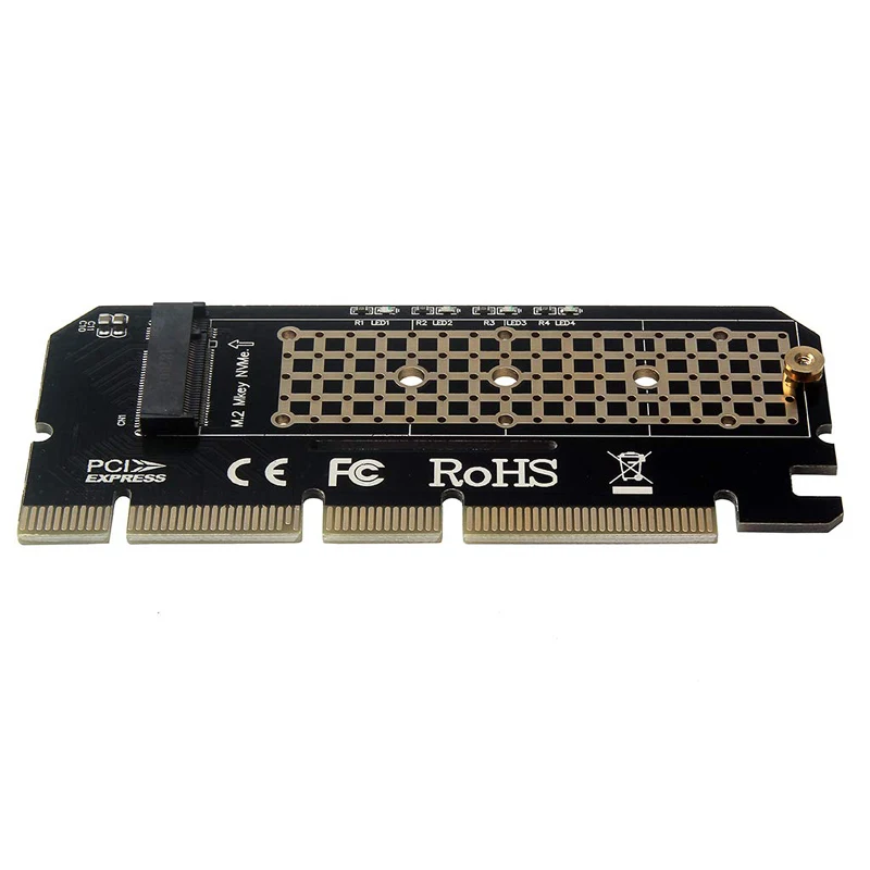 M.2 SSD NVME PCIe Gen3 X4 X8 X16 адаптер карта, M Key M2 NVMe AHCI 2230 2242 2260 2280 SSD to PCIe 3,0 конвертер w/термопрокладка
