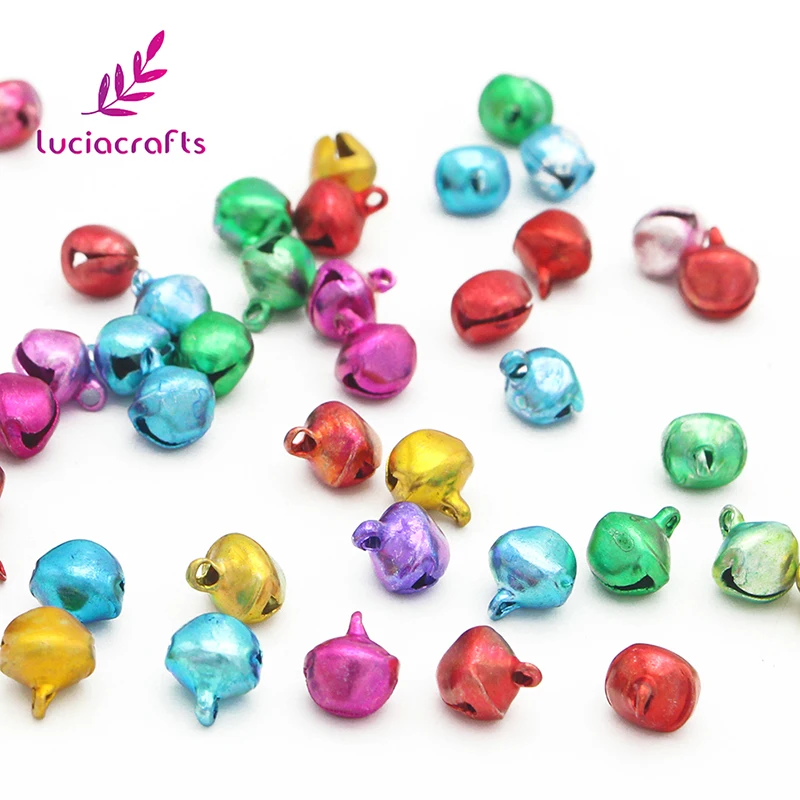 

Lucia crafts 8/10mm Mix Jingle Bell Pendants Hanging For Christmas Tree Decoration DIY Crafts Accessories 48pcs/lot H0217