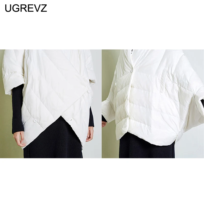 Winter Jacket Women Loose Parka Fashion Batwing Sleeve Female Down Cotton Coat 2018 New Overcoat Black White Autumn Short Jacket