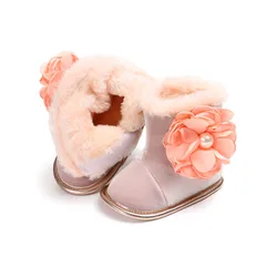 Botas Infantiles de Bebé para Niña Botas de Nieve Cálidas de Invierno Hermosa Flor Grande Plana con Zapatos de Bebé de Peluche de Navidad por Mayor Botas Infantiles de Bebé para Niña Botas de Nieve Cálidas de Invierno Hermosa Flor Grande Plana con Zapatos de Bebé de Peluche de Navidad por Mayor