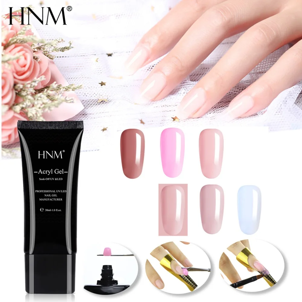 

HNM Poly Gel 30ML Crystal Extension UV Gel Nail Polish with Pen Fast Dry Poly Glue Builder Gel Varnish Top Base Primer Coat