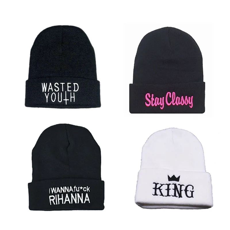 

6 style autumn Winter Unisex Men women's hats embroidery L Snap Back Beanie bonnet femme gorros Knit Hip Hop Hat Ski Cap