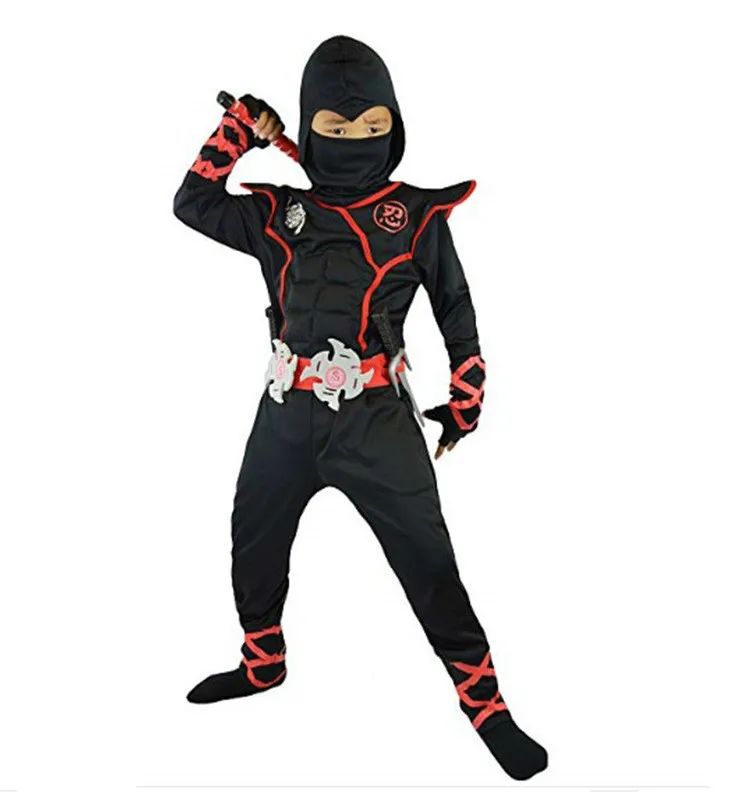 Ninjago Аниме костюм ниндзя самурайский воин одежда дети мальчики косплей карнавал