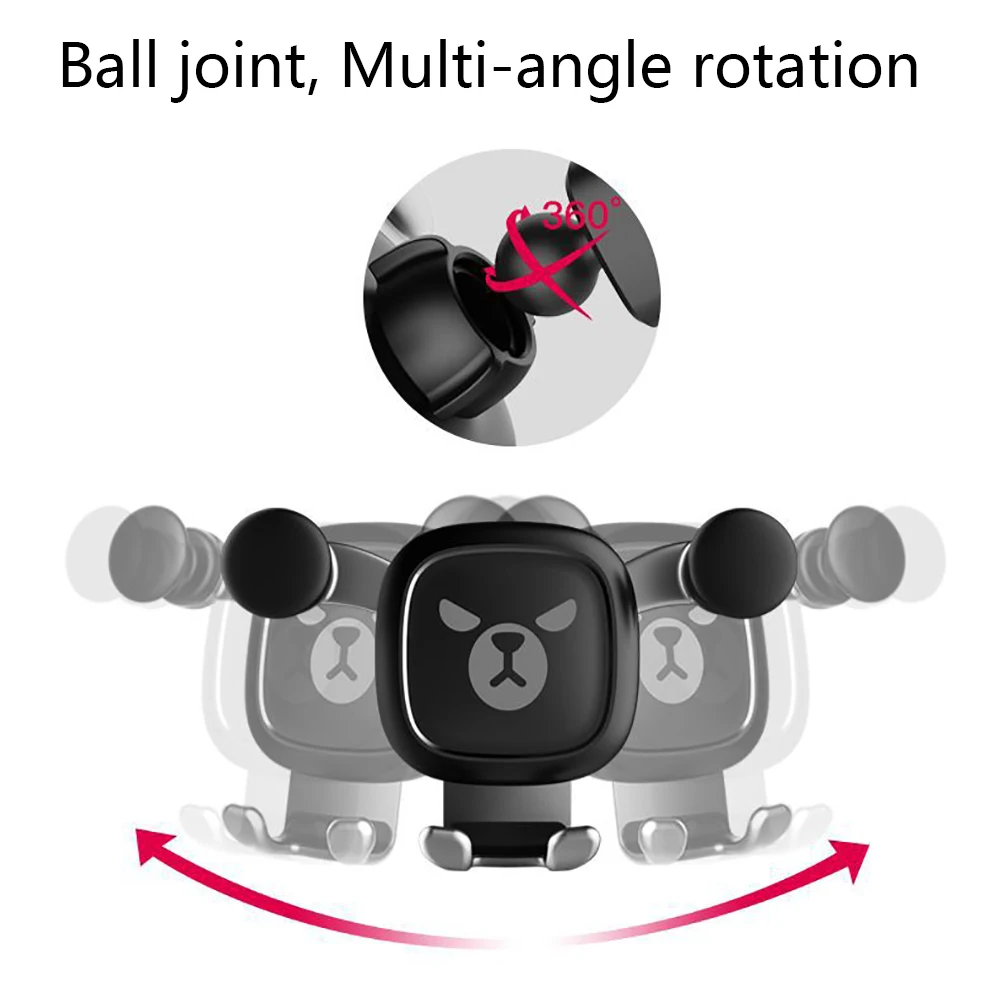 Автомобильный держатель для телефона с изображением медведя, автомобильный держатель с креплением на вентиляционное отверстие, модный держатель для мобильного телефона, подставка для смартфона, аксессуары, подарки