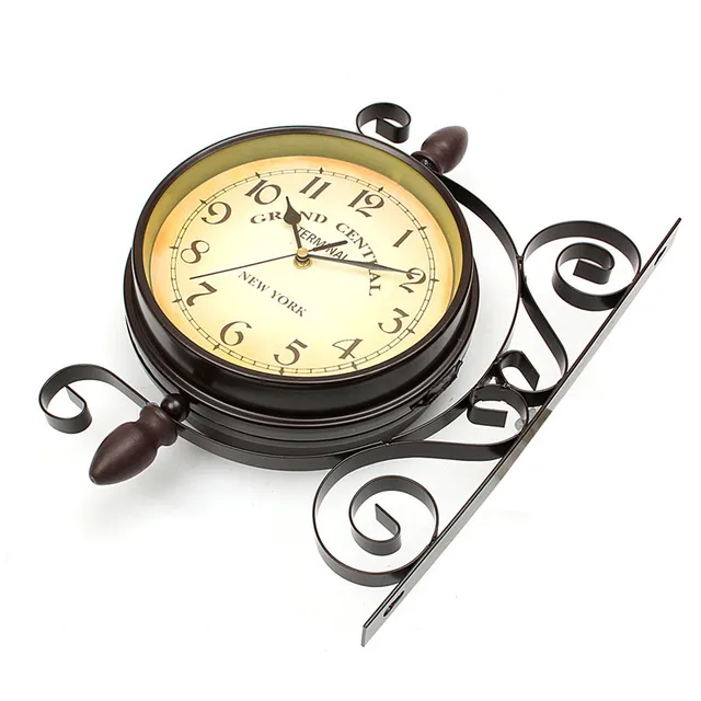 Us 54 02 Aliexpress Charminer Vintage Decorative Double Sided Metal Wall Clock Antique Style Station Hanging Us 54 02 Aliexpress Charminer Vintage Decorative Double Sided Metal Wall Clock Antique Style Station Hanging