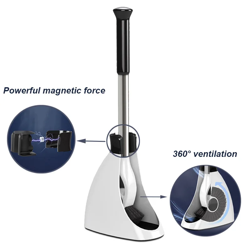 Günstige Hause Wc Pinsel reinigung Bad zubehör Edelstahl griff Halter stand Mit Basis WC Dekoration Set Werkzeuge