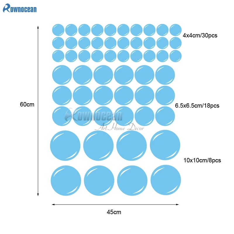 56 пузырьков, наклейки на стену для ванной, душевой комнаты, разные размеры, съемные виниловые наклейки, плитка, украшение для дома Y11