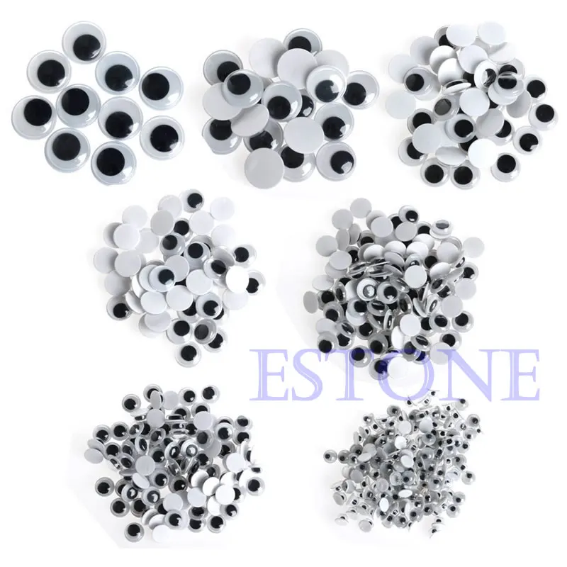 520PCS 6 20mm Wiggly Wobbly Googly Eyes Self adhesive Scrapbooking Crafts Mixed