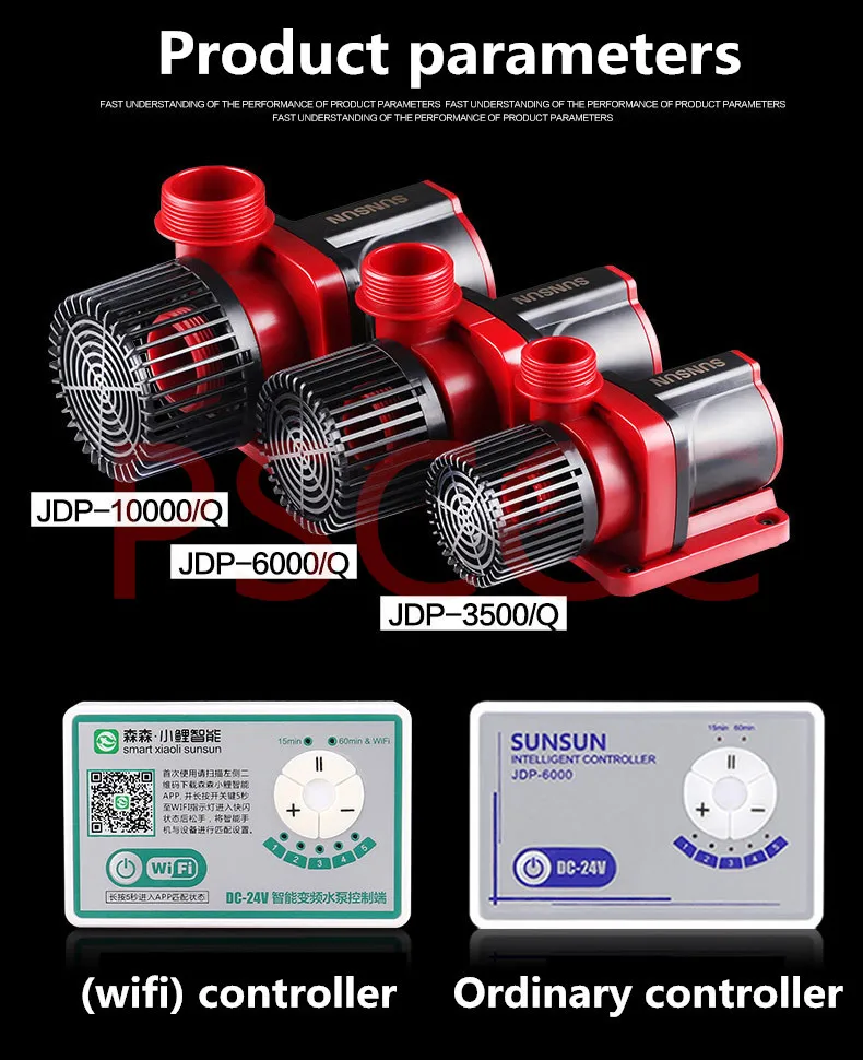 WI-FI 110 V-240 V SUNSUN частотно-регулируемый водяной насос JDP большой поток регулируемый Погружной насос аквариумный водный насос для резервуара отключения звука