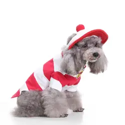 Рождественский детский комплект одежды для собак, костюм в белую и красную полоску, рождественский подарок для щенков, домашних собак