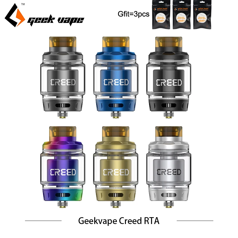 

Original sigaretta elettronica Atomizer Geekvape Creed RTA 6.5ml Extend Capacity three interchangeable airflow Tank Single Dual