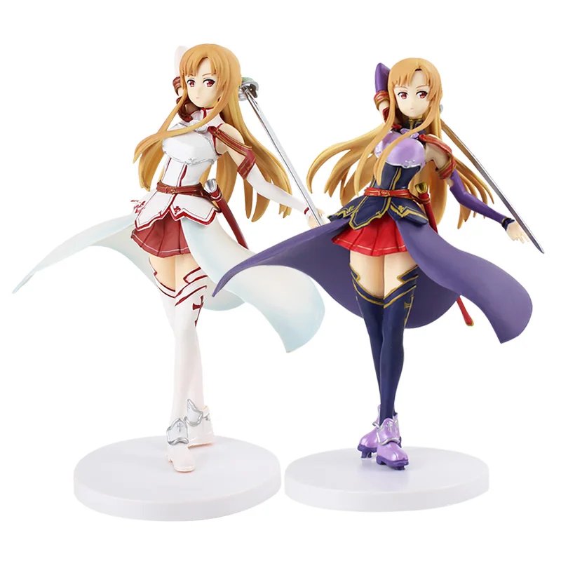 22cm Sword Art Online Asuna Action Figure Yuuki Asuna ALO GGO UW SAO
Will Return Anime Sexy Beauty Model Toys