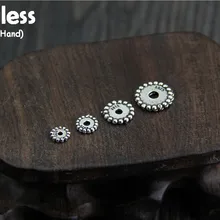 Uglyless натуральная S 925 пробы серебряные круглые хлопья Бисер аксессуары ювелирные изделия DIY Этническая Spacer Ручной Работы Выводы Винтаж