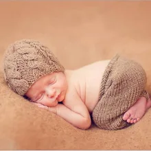 Симпатичная детская шапочка и штаны ручной работы, вязаные крючком, реквизит для фотосъемки шапки для новорожденных и брюки идеально подходят для фотосессий Размер: 0-1 м, 3-4 м