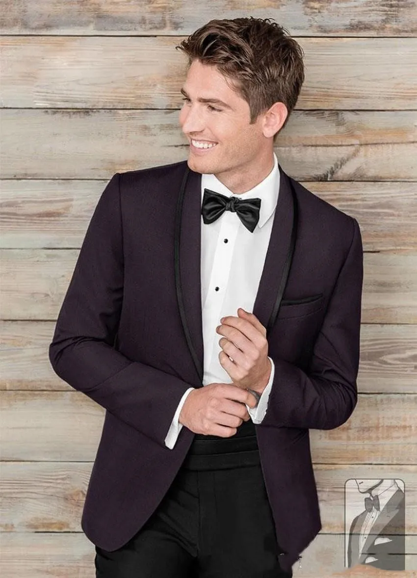 

burgundy-groom-tuxedos-shawl-lapel-men-wedding-tuxedo-fashion-men-jacket-blazer-men-prom-suit-custom-made(jacket+pants+tie)terno
