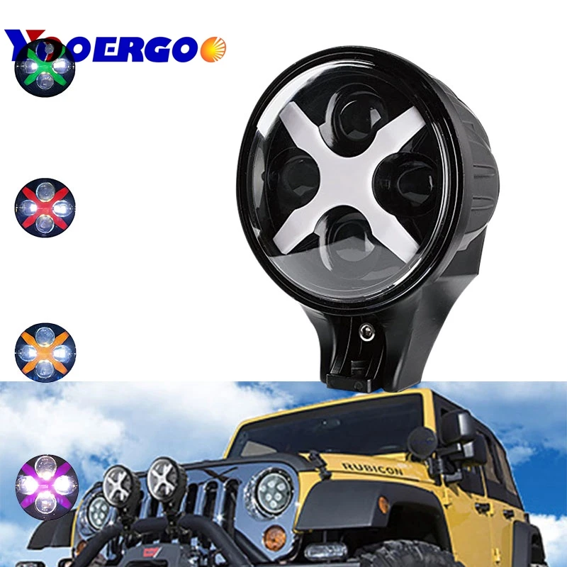 

IP67 6 inch Led Auxiliary Light 60w Car LED Spotlight 12/24v with Multi color DRL Fog Driving for Off road vehicle trucks