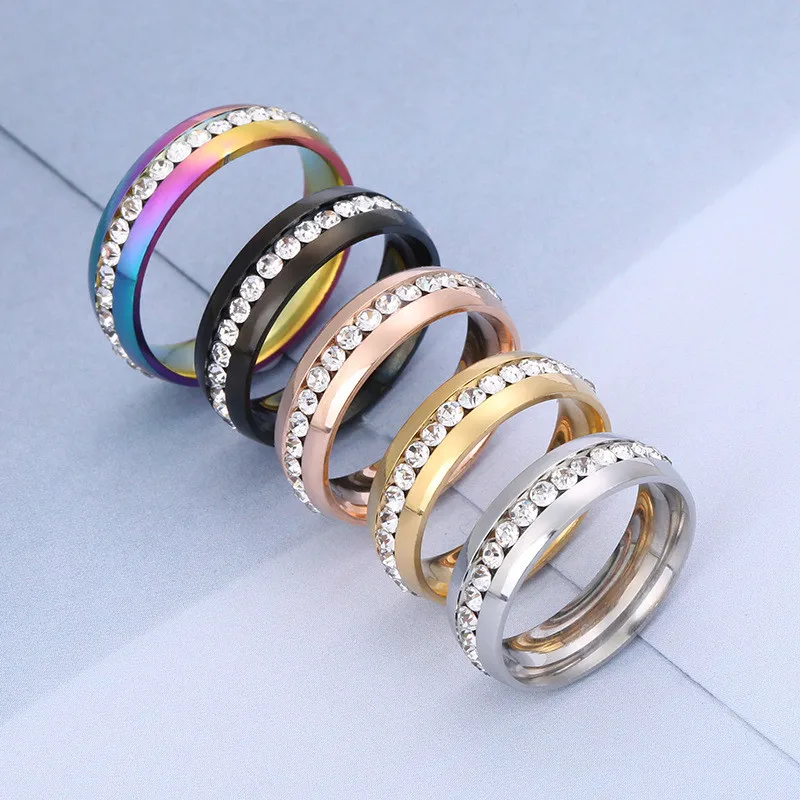Кольца из нержавеющей стали для мужчин и женщин, покрытые розовым золотом, посеребренные кольца, обручальные женские кольца, золотые кольца для пар