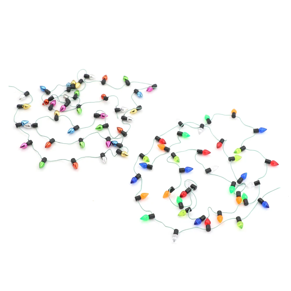 

1m Dollhouse Miniature A String Of Plastic Multi-coloured Christmas Lights Fine