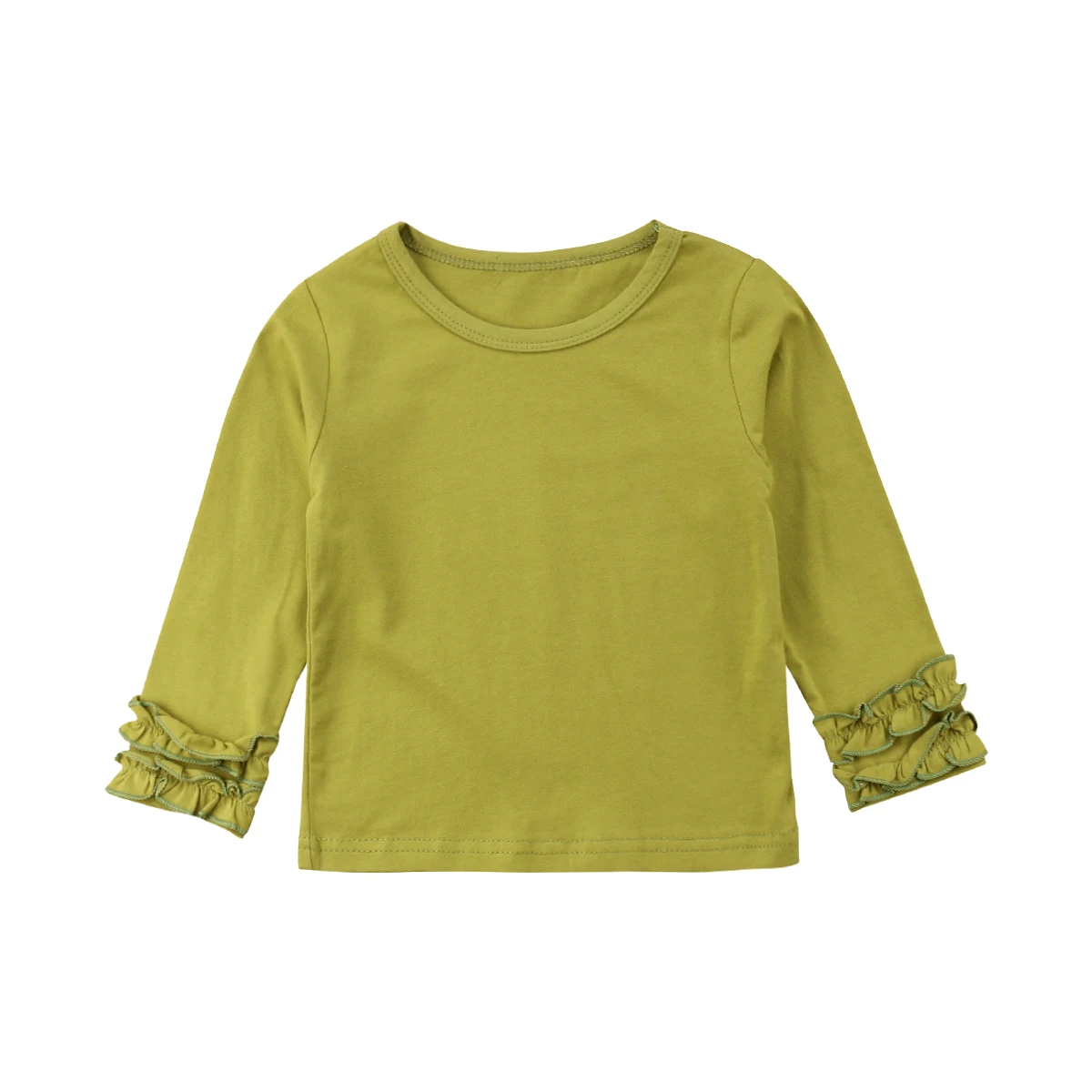 Милая футболка с длинными рукавами и объемным цветочным рисунком для маленьких девочек, топы, однотонные футболки одежда, комплект - Цвет: c