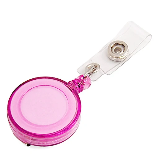 

SOSW-Retractable Ski Pass ID Card Badge Holder Key Chain Reels With Clip Pink