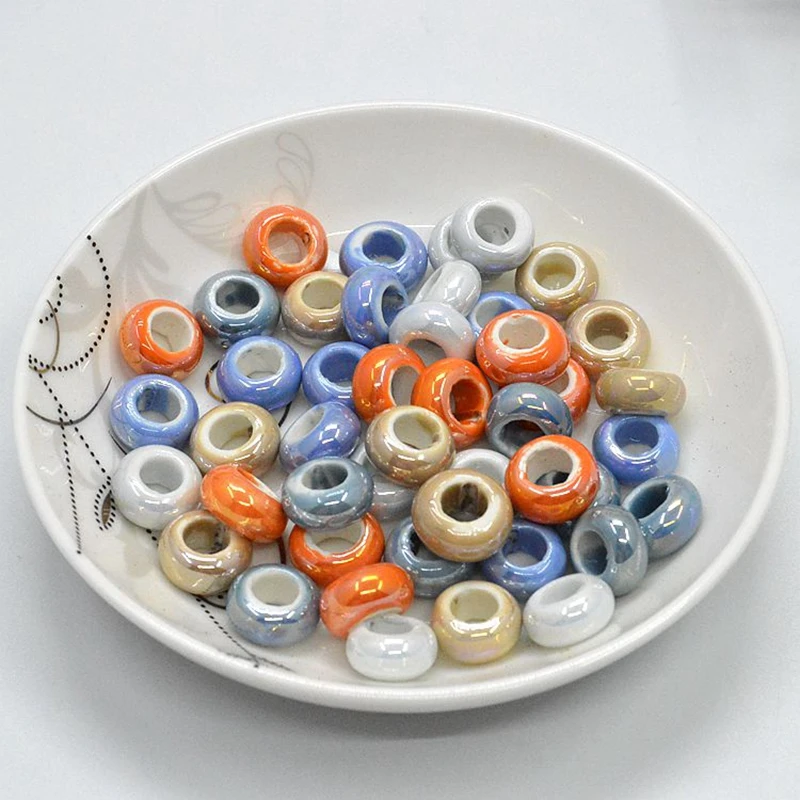 

20 pieces/lot 2 sizes Mix Colors Hot Selling Random Sending Varies Colors Ceramic Beads Cute DIY Jewelry Accessories Beads CB011