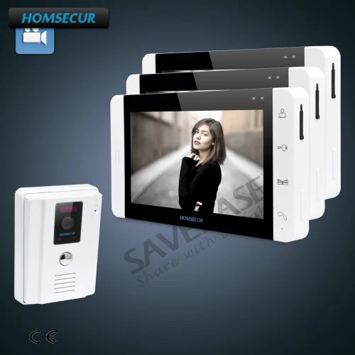 

HOMSECUR 7" Wired Hands-free Video&Audio Intercom with White Camera and Monitor 1C3M