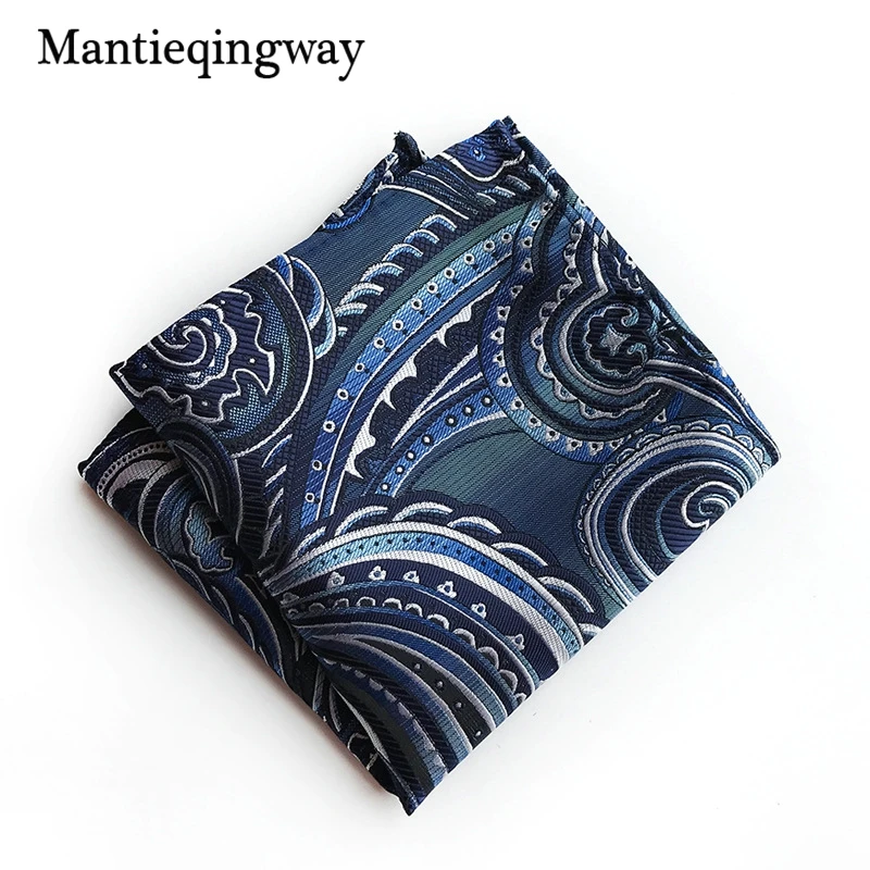 Mantieqingway Пейсли Для мужчин S платок Бизнес полосатый платок для Для мужчин модные свадебные груди Полотенца 25*25 см классические размеры