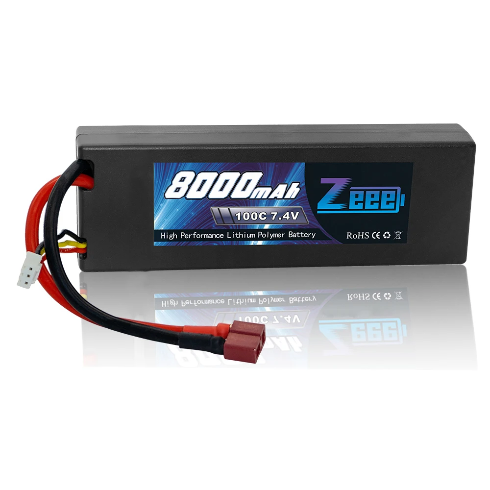 

Zeee 2S RC Lipo Battery hardcase 7.4V 100C 8000mAh rc battery charger Deans Plug For RC Car Truck Boat Helicopter FPV RACING