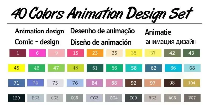 Touchnew 30/40/60/80/168 фломастеры набор Художественная Марк карандаш маркеры для професионального рисования спиртовой основе маркеры граффити краской Манга маркеры copic художественные принадлежности - Цвет: 40 Animation set