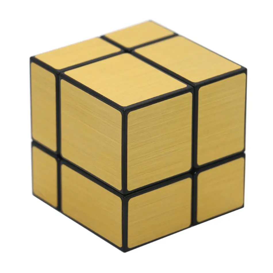 QiYi 2x2 кубик рубика зеркало 2x2x2 волшебный куб 2 слоя золото и Серебристая Наклейка скоростной Куб Профессиональная головоломка игрушка для детей подарок для детей