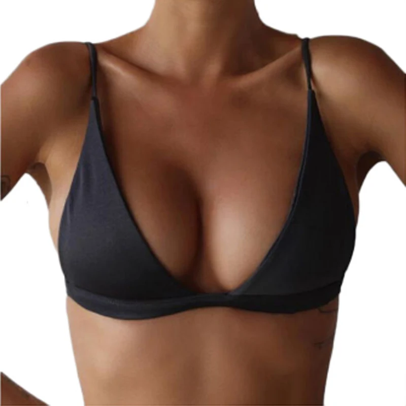 

5 Colors Sexy Women Bandage Bikini Top Push-up Padded Bra Bralette 2017 New Swimsuit Swimwear Army green Black White Pink