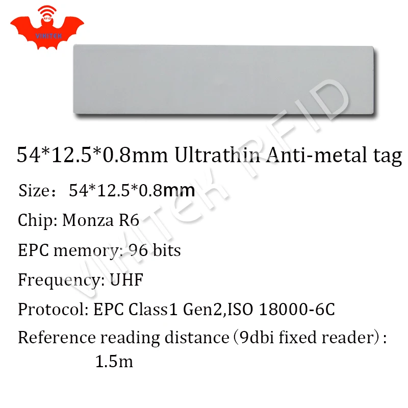 Ультратонкая метка UHF RFID 915 м 868 Monza R6 54*12 5*0 8 мм EPC 6C IT фиксированные активы