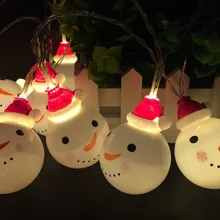 Декоративные милые рождественские 10 строка Батарея светодиодный Мерцание света Снеговик Фея Indoor огни Рождество вечерние домой кафе магазин украшений