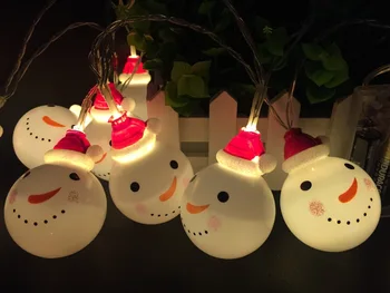 

Decorative Christmas Cute 10 String Battery LED Twinkle Light Snowman Fairy Indoor Lights Xmas Party Home Cafe Shop Decorations
