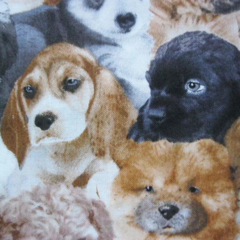 Ширина 110 см, ткань с рисунком собаки из мультфильма, хлопок, ткань с принтом собаки, ткань для шитья в стиле пэчворк, материал для самостоятельного изготовления платья, одежда для малышей
