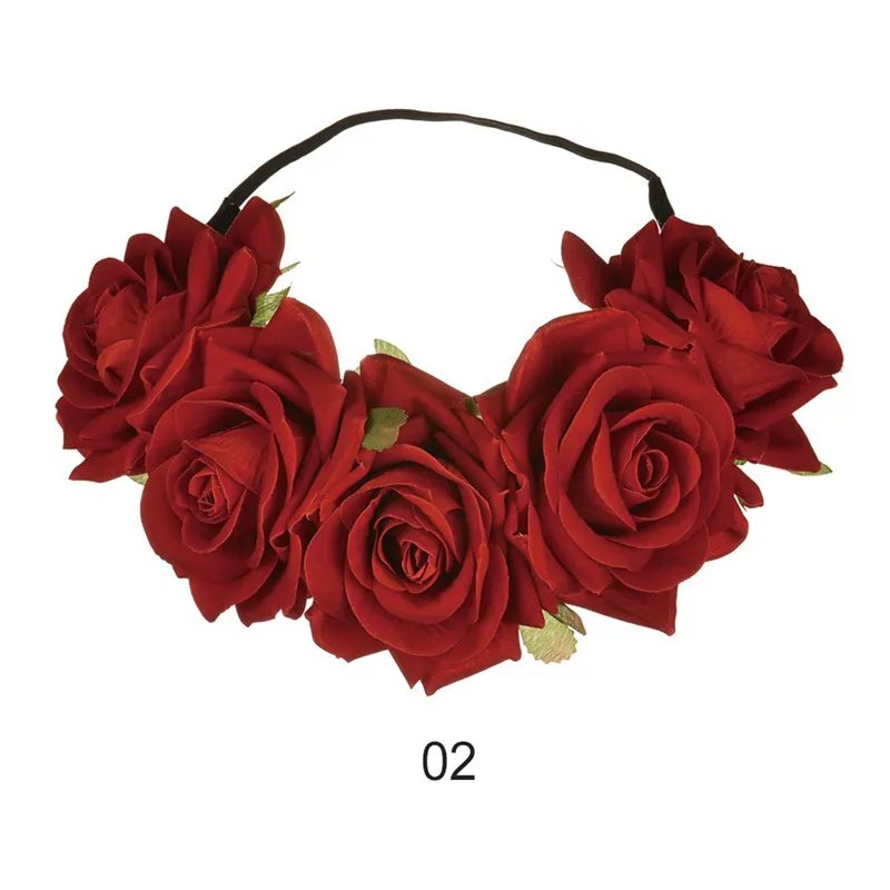 Сладкий женский цветочный венок ободок Цветочная корона с регулируемая лента свадебные фестивали вечерние красоты головная повязка#289410 - Цвет: 2