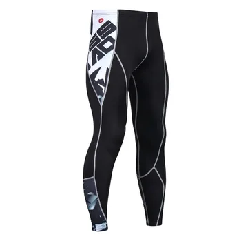 

New Fashion Mens Compression Pants 3D Print Quick Dry Skinny Leggings Tights Fitness MMA Pants Stitching Tousers