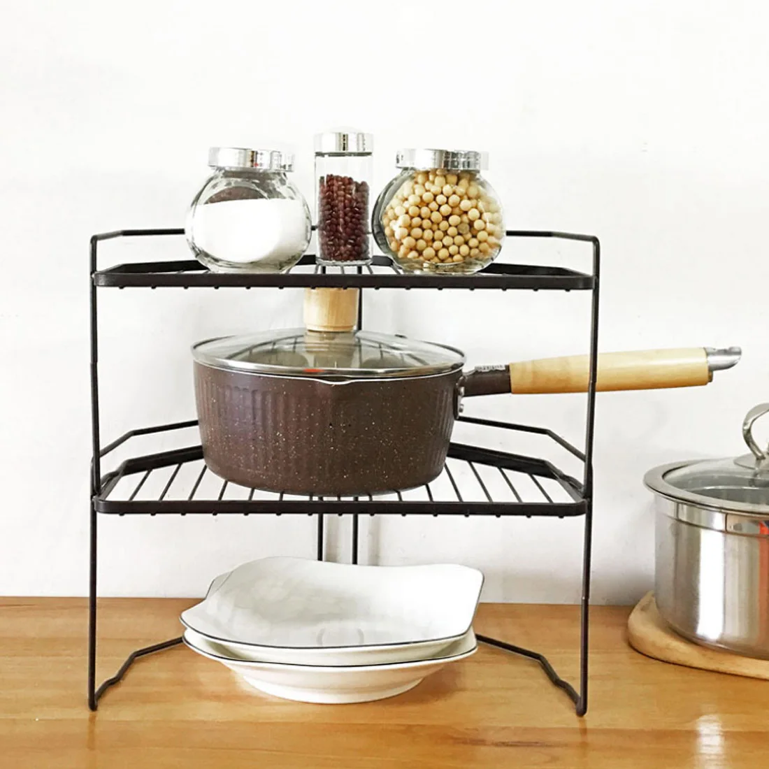  Kitchen Household Corner Storage Shelf Rack Triangular Combined Shelf