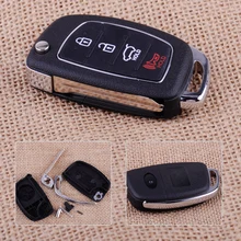 CITALL 4 Buttons Car Remote Flip Key Fob Case Shell Replacement Fit For Hyundai Santa Fe