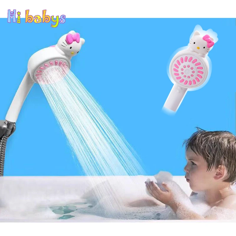 

Children Shower Heads Hello Kitty Bathroom Cartoon Water Spray Toy Kids Shower Bath lovely Hand Shower Water Booster Sucker head