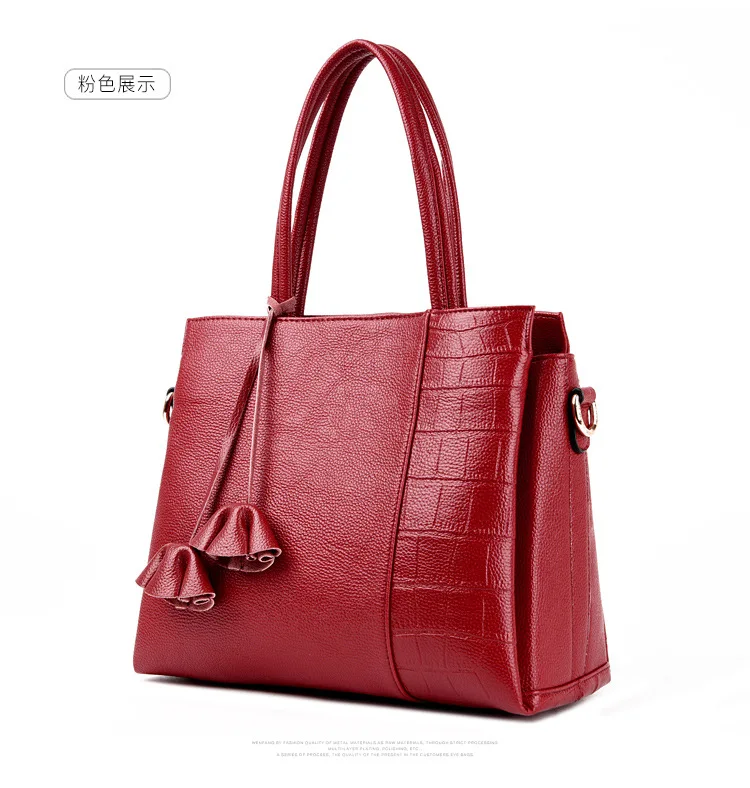 Новые роскошные кожаные сумки с цветами, женские сумки из кожи аллигатора, дизайнерская женская сумка на плечо, женская сумка через плечо, Повседневная Сумка-тоут - Цвет: Красный