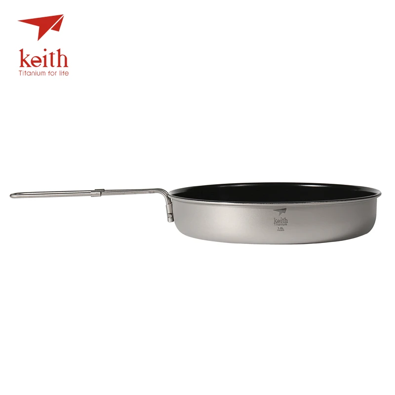 Keith titanio antiadherente plegable sartén manijas olla acampar al aire libre utensilios vajilla cubiertos 2 Persona 1L Ti8150