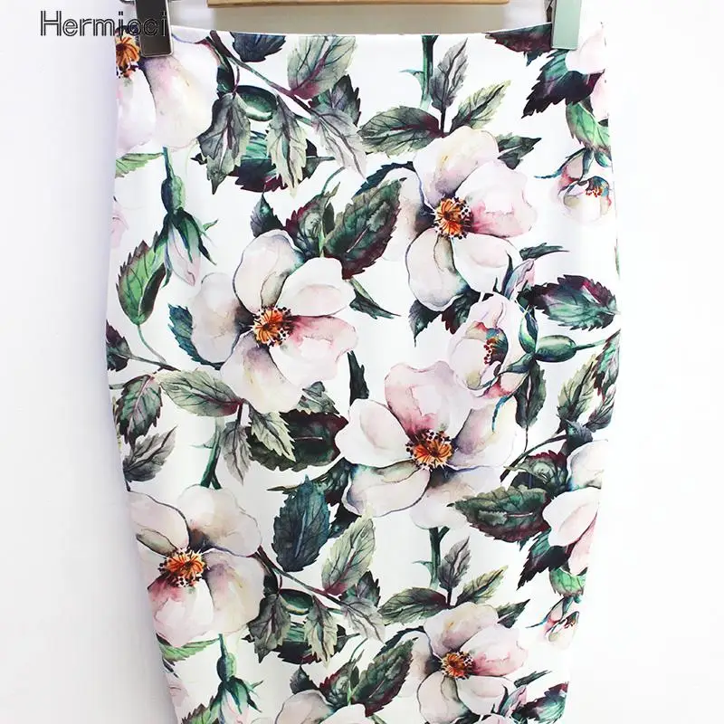 Hermicci 2018 Summer Style Pencil Skirt Women High Waist Green Skirts Vintage Elegant Bodycon Floral Print Midi Skirt Hermicci 2018 Summer Style Pencil Skirt Women High Waist Green Skirts Vintage Elegant Bodycon Floral Print Midi Skirt