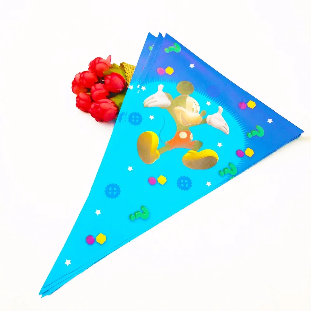 10pcs Set Mickey Mouse Flag Banner Cartoon Theme Party Family Home