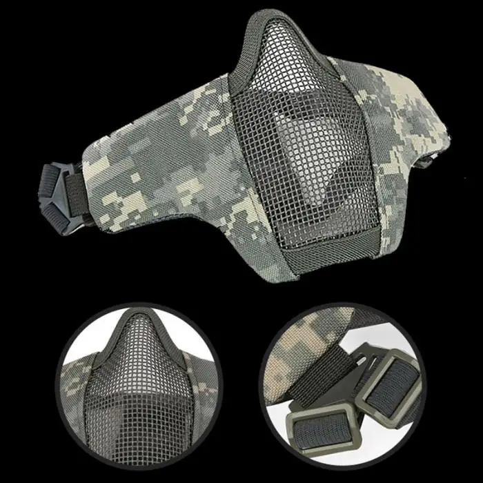 Mesh Half Face Masks Breathable Protective Portable for Outdoor Cycling Hunting&T8