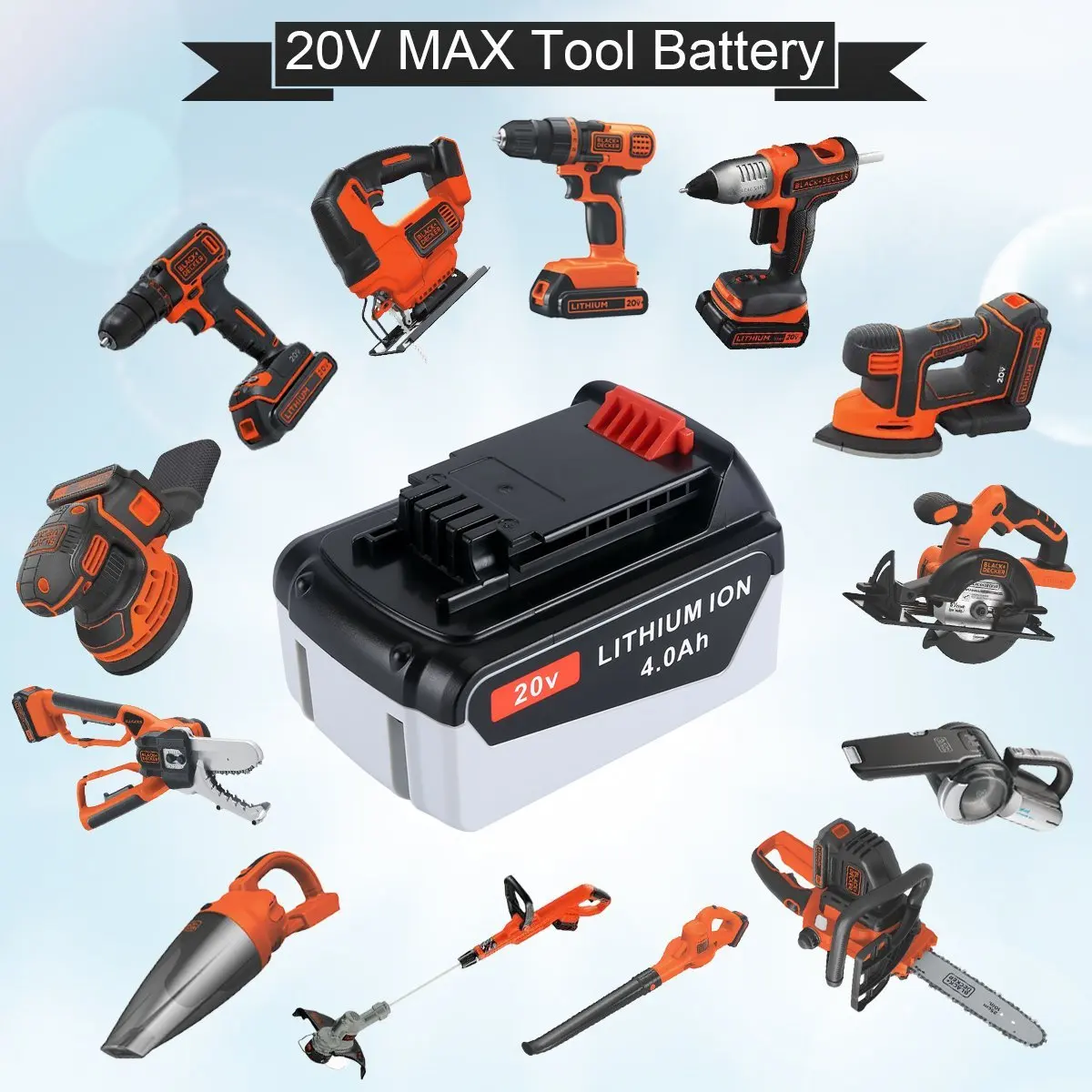 4000mAh High Capacity 20V MAX Rechargeable Power Tools Battery for Black &  Decker LBXR20 LB20 LBX20 LB2X4020 - AliExpress