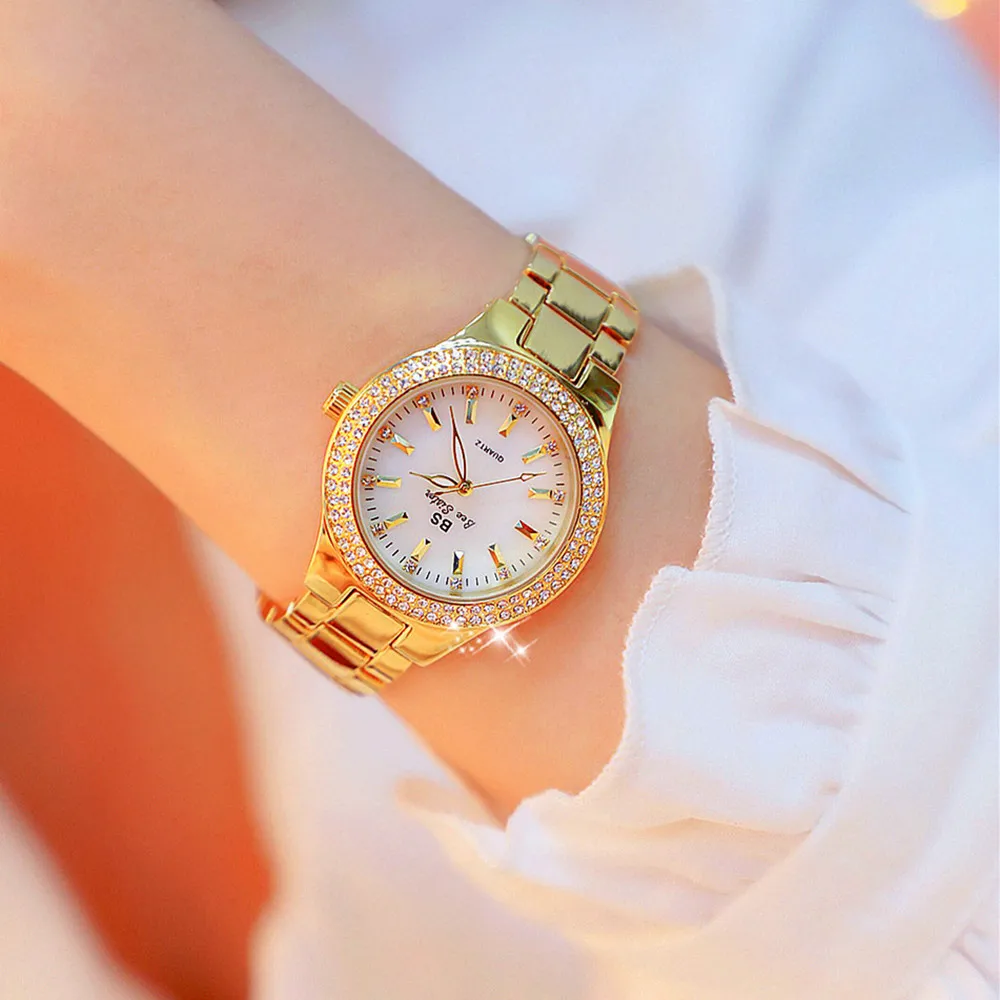 Роскошные Брендовые женские часы с кристаллами, ЖЕНСКИЕ НАРЯДНЫЕ часы, модные кварцевые часы из розового золота, женские наручные часы из нержавеющей стали