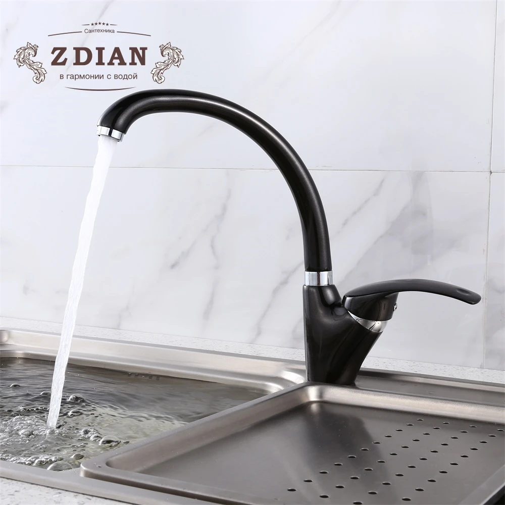 

Kitchen Faucet Bend Pipe 360 Degree Rotation with Water Purification Features Spray Paint Chrome Single Handle Torneira Cozinha