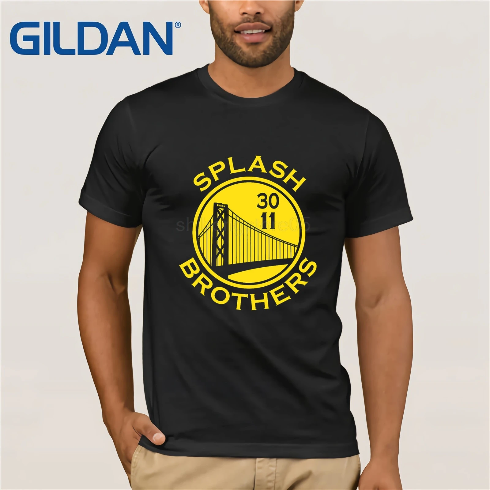

designer t shirt Hot Sale Super Creative Splash Brothers Shirt Golden State Stephen Curry Klay Thompson Men's Tees