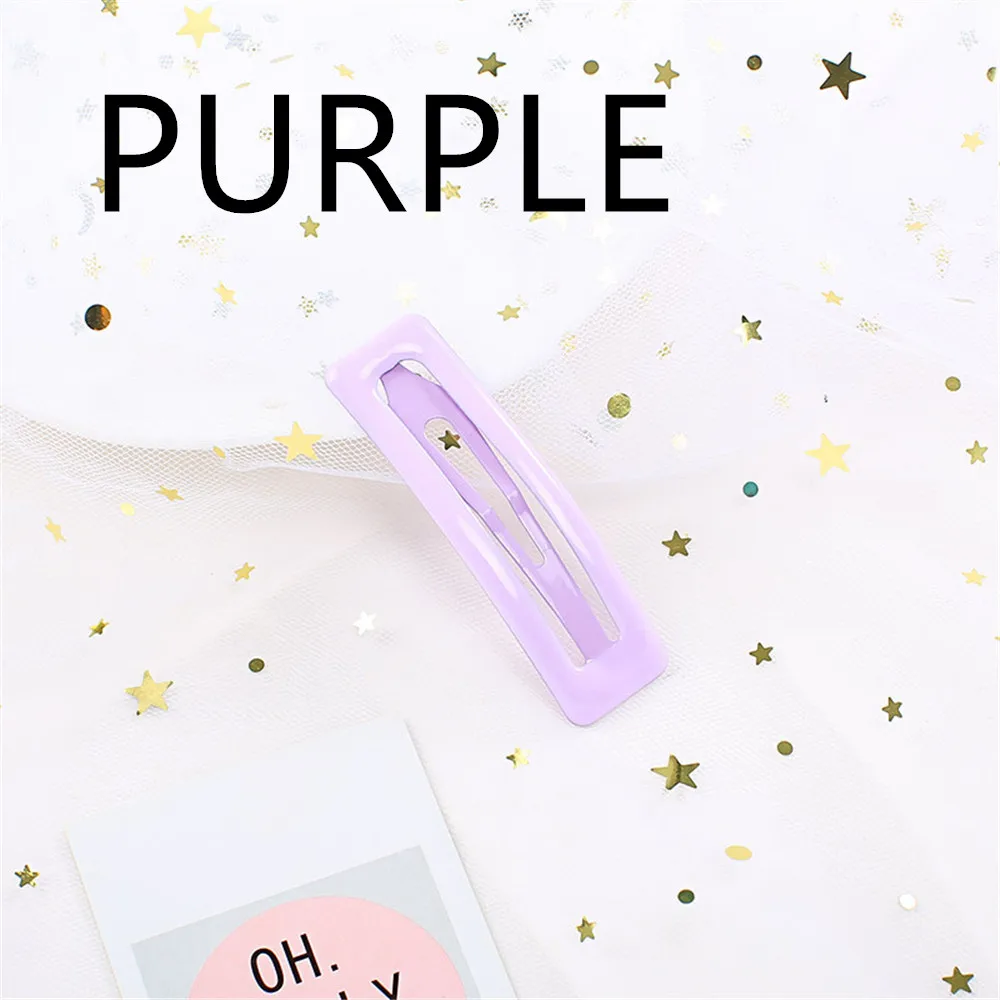 1 PC BB Clip Candy Color Square Hair Clips Alloy Girl Hairpin Summer Cartoon Hair Accessories Fashion Printing Hairclips